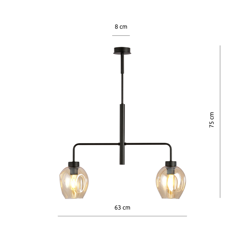 Lukka 2 black/amber  lampe Loftlampe - Vaalea.dk