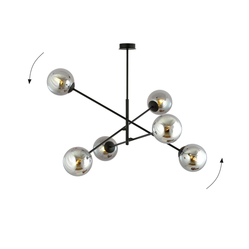 Linear 6 black/grafit  lampe Loftlampe - Vaalea.dk