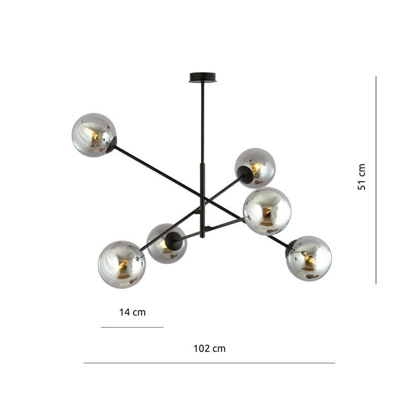 Linear 6 black/grafit  lampe Loftlampe - Vaalea.dk