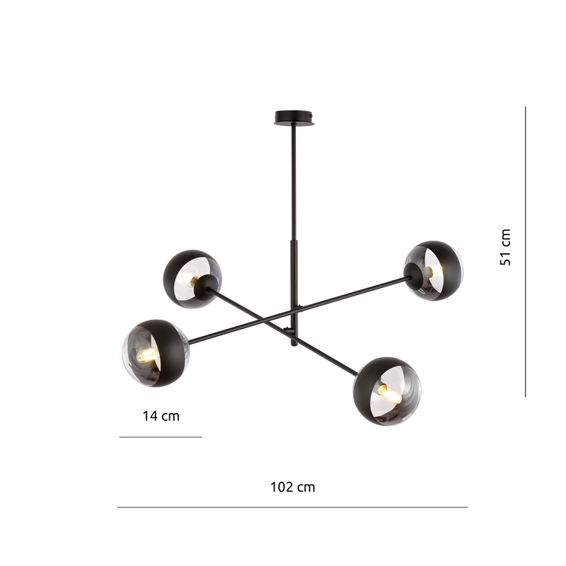 Linear 4 black/stripe  lampe Loftlampe - Vaalea.dk