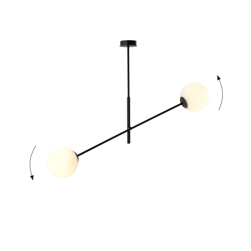 Linear 2 black/opal  lampe Loftlampe - Vaalea.dk