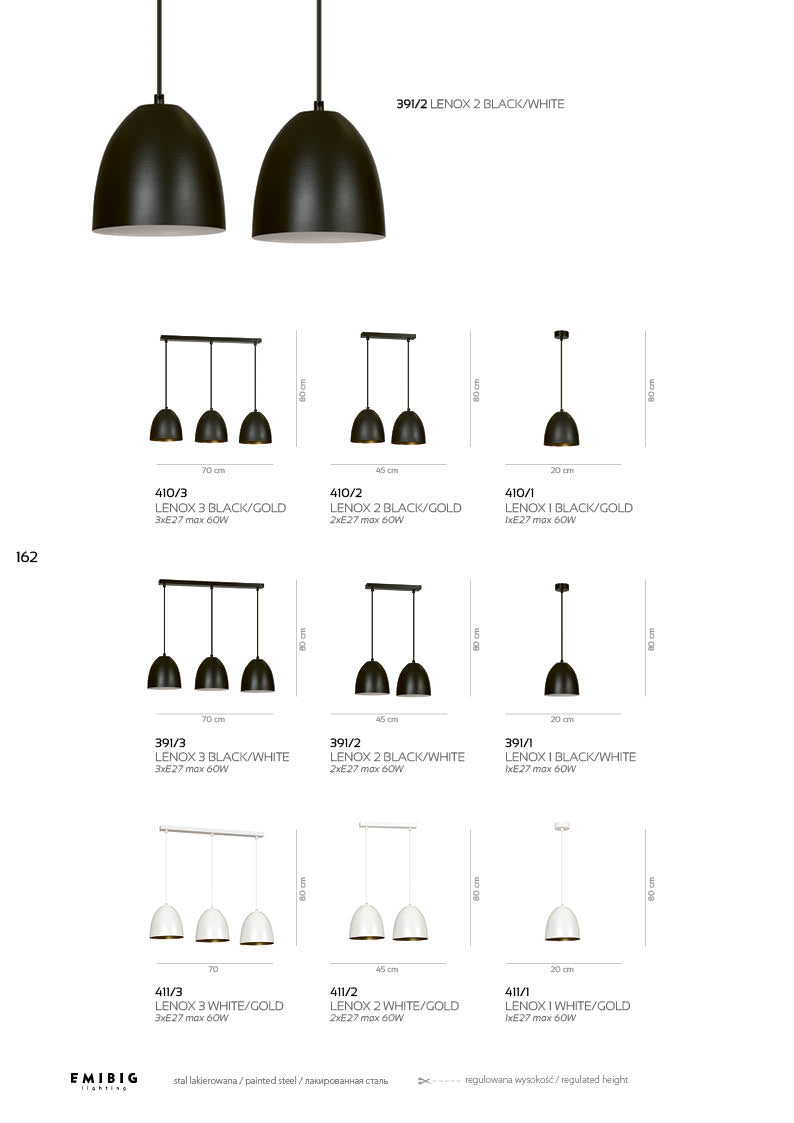 Lenox 1 black / white  lampe Pendel - Vaalea.dk