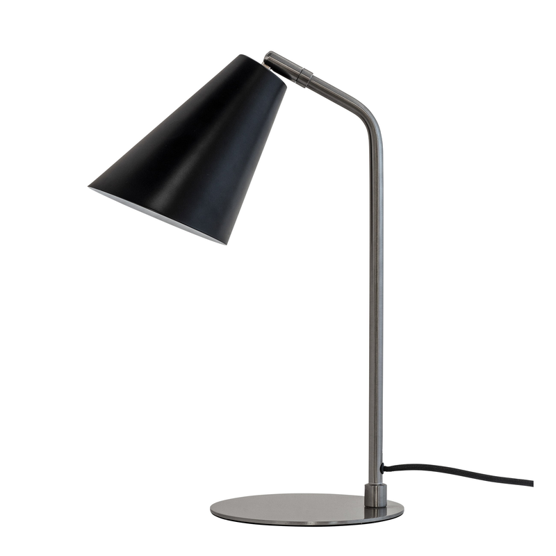 Oswald sort/stål bordlampe - Vaalea.dk