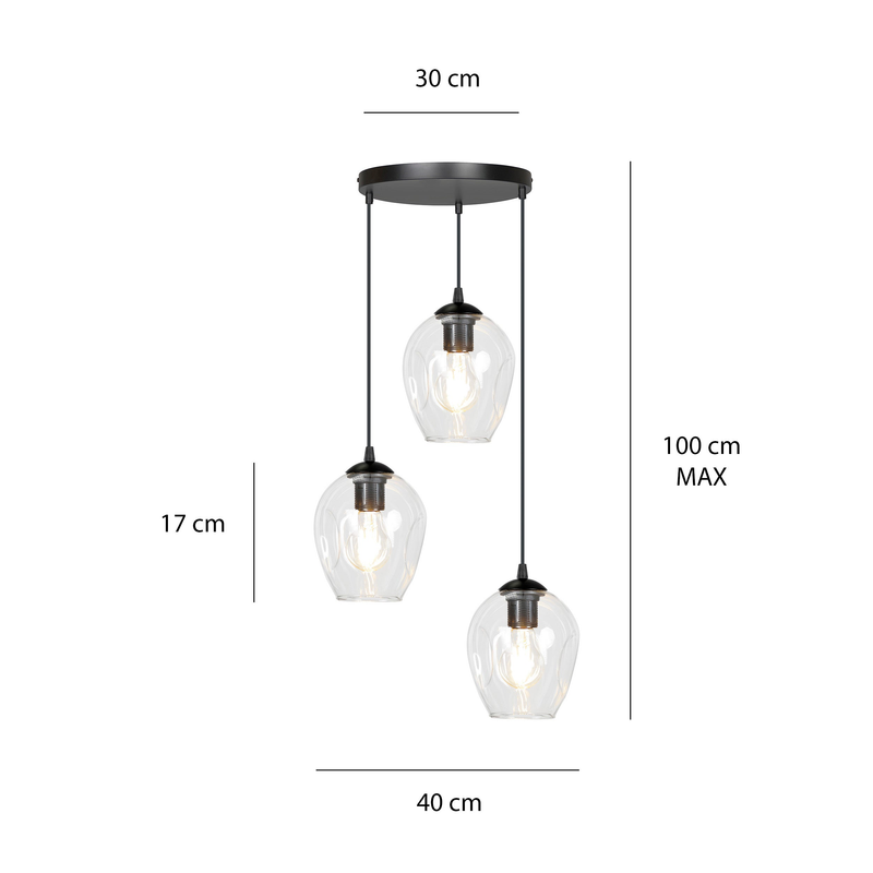 Istar 3 bl premium transparent  lampe Loftlampe - Vaalea.dk