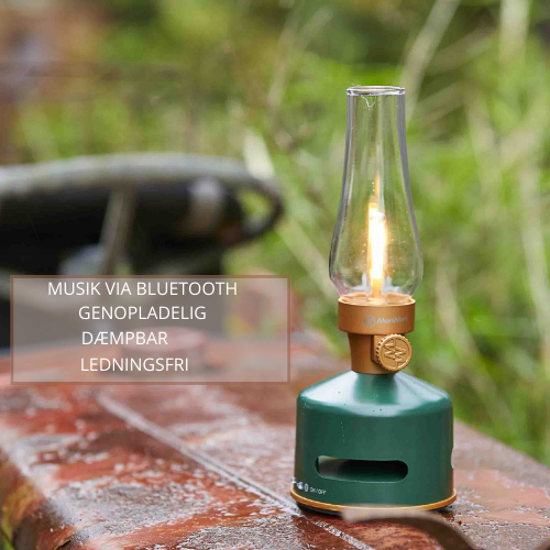 Led lantern speaker o. grøn/original green Portable - Vaalea.dk