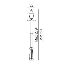 London sort 483b  lygtestolpe Udendørslampe - Vaalea.dk
