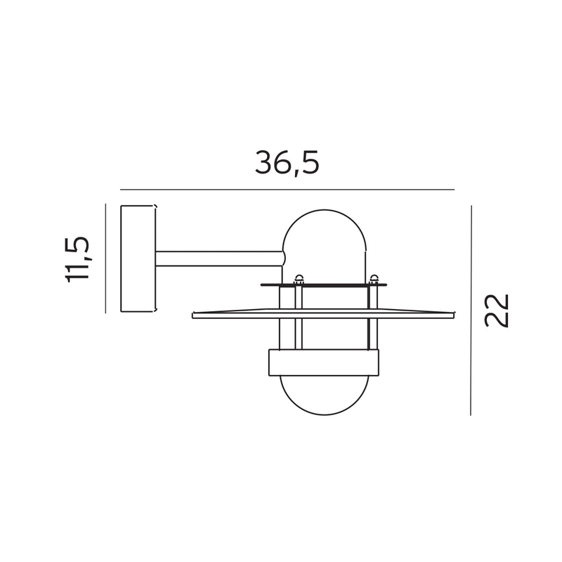 BERGEN ZWART 270B WANDLAMPEN