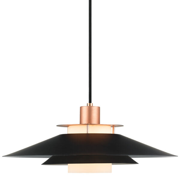 Rivoli pendel ø40 - black/brushed copper Pendel - Vaalea.dk