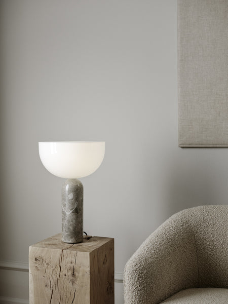 Kizu bordlampe large hvid/grå Bordlampe Grå Marmor - Vaalea.dk