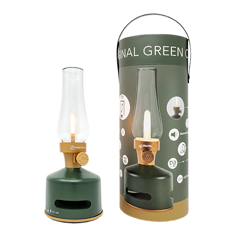 Led lantern speaker o. grøn/original green Portable - Vaalea.dk